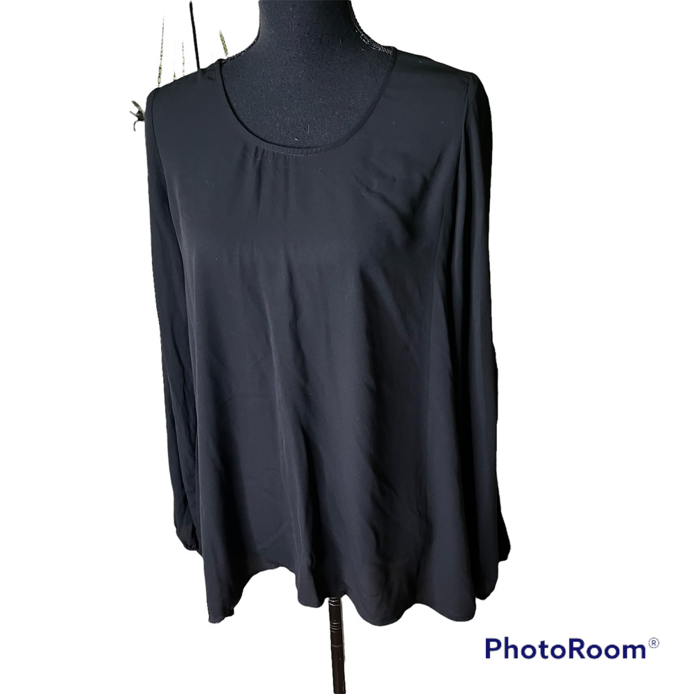 Signature Studio Sheer Black Blouse Size XL